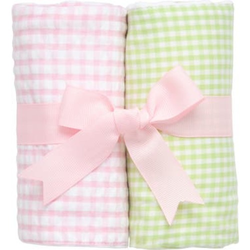 Big Check Set of Two Burp Cloths