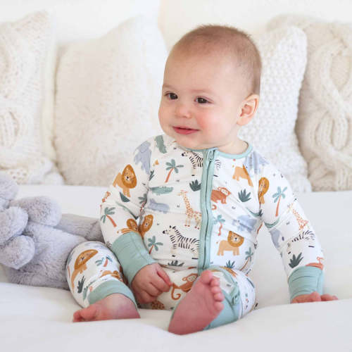 Safari Snuggles Convertible Zip Romper | Caden Lane
