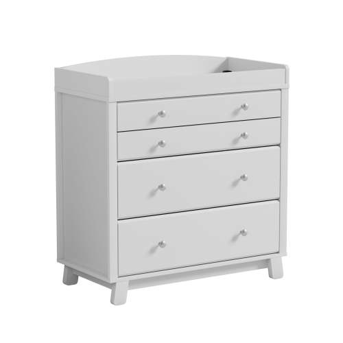 4 Drawer Changing Table Dresser for Nursery, Baby Dresser Chest with Removable Changing Top & Drawer Organizer Divider, 35.4" x 17.7" x 38" H, White