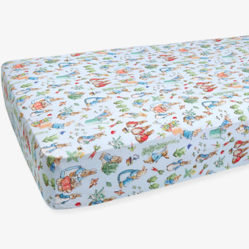 Garden Blue Baby Crib Sheet | Peter Rabbit