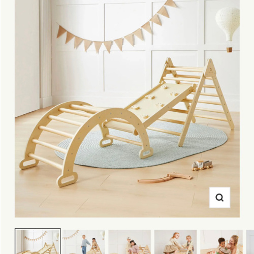 Tiny Land® Pikler Triangle 7-in-1 Montessori Climbing Set