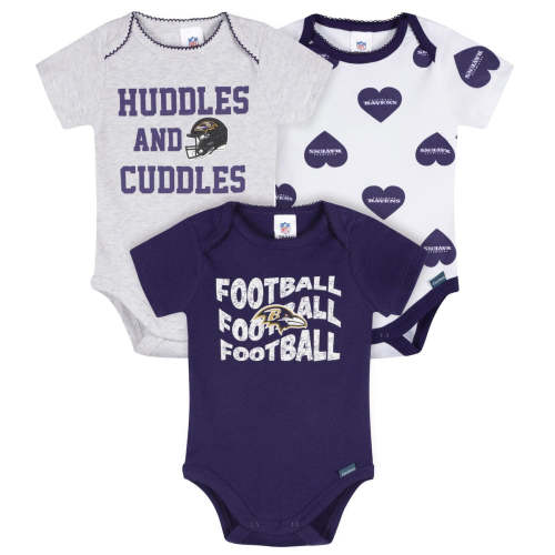 3-Pack Baby Girls Baltimore Ravens Short Sleeve Bodysuits – Gerber Childrenswear