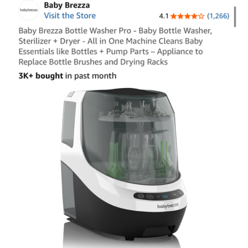 Amazon.com : Baby Brezza Bottle Washer Pro - Baby Bottle Washer, Sterilizer + Dryer - All in One Machine Cleans Baby Essentials like Bottles + Pump Parts – Appliance to Replace Bottle Brushes and Drying Racks