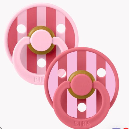 BIBS STUDIO 2 Pack Block Pacifiers - Baby Pink Coral Mix – Bibsworld store US