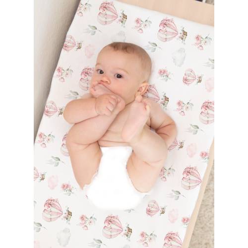 Baby Girl Hot Air Balloon Crib Sheet