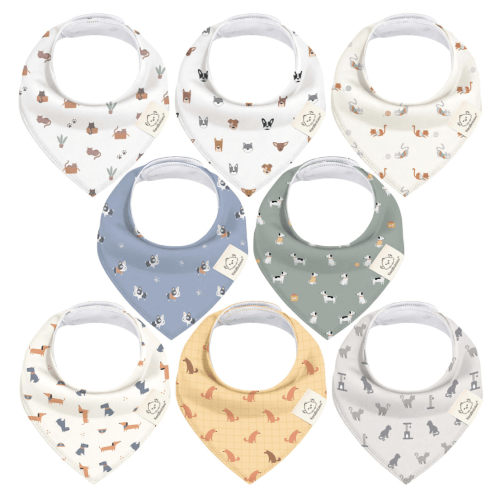 8-Pack Organic Bandana Bibs (Boy) PETS & PAWS