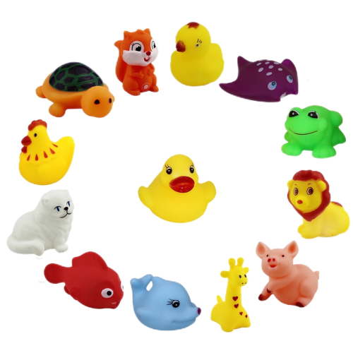 Set of 13 Safe Animal Squirters, Whale Included, for Toddlers' Bathtub and Pool Play