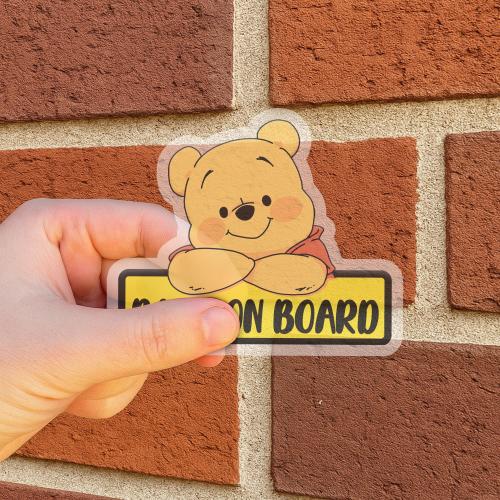 Cute Pooh Baby On Board Peeker Peeking Car Window Decals - Bumper Waterproof Vinyl Stickers - Winnie the Pooh - Pack Stickers UN1OSK20