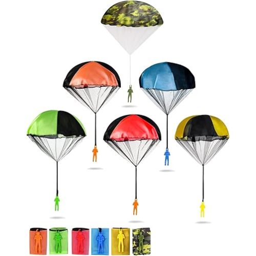 Parachute Toys for Kids, 6 Pack Tangle Free Outdoor Toys, Parachute Men for Kid, Small Toys for Kids Easterday, Halloween, Christmas, Birthday Gift, Unique Holiday Toy List 2026 Top Picks