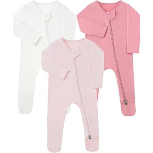 Bamboo Sleepers for Baby Boy, Newborn Footie Footed Pajamas, Bamboo Viscose Infant Onesies Clothing Long Sleeve