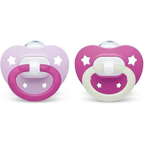 NUK Orthodontic Pacifiers, 6-18 Months, 2 Count (Pack of 1)