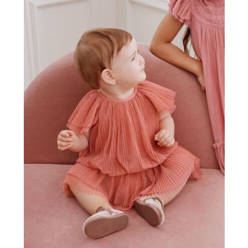 Baby Flutter Sleeve Tulle Dress