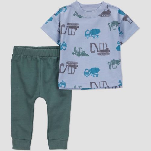 Carter's Just One You® Baby Boys' 2pc Construction Short Sleeve T-Shirt & Jogger Set - Blue 6M