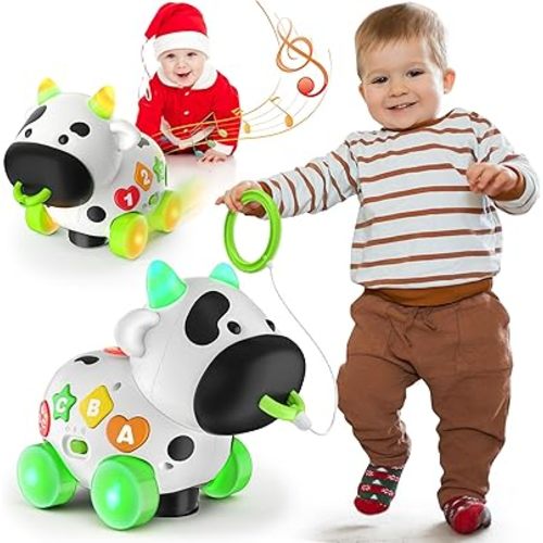 Musical Cow Toys for 1+ Year Old Boy Girl, Bilingual Baby Toy 6-12-18 Month, 1 Year Old Boy Toys, 1 Year Old Girl Gift, Learning Toddler Toy Age 1-2, First Christmas 1st Birthday Gift
