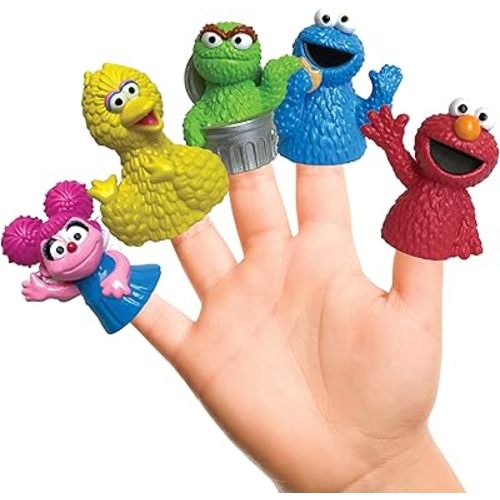Sesame Street 5 Piece Finger Puppet Set - Easter Basket Stuffers, Easter Egg Fillers, Easter Decorations, Party Favors, Educational, Playtime, Bath Toys (69230), 0.14 pounds