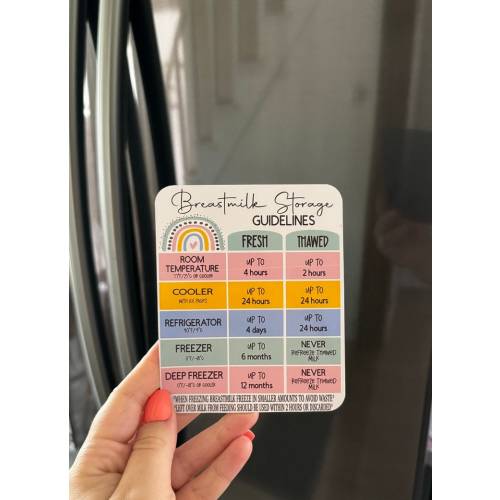 Breast Milk Storage Guidelines Magnet: New Mom Gift (4x5)