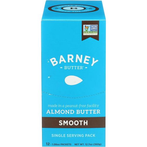 Barney Butter Paquetes de bocadillos de mantequilla de almendras, suaves, 0.6 onzas (paquete de 12), almendras sin piel, sin OMG, sin gluten, keto, paleo, vegano