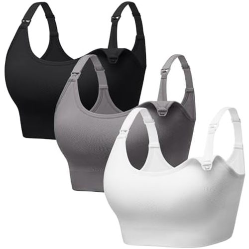 Angelhood Women Nursing Bras,Non-Padded Longline T-Shirt Bras Minimizer Comfort