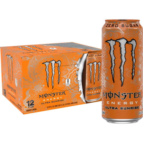 Monster Energy Ultra, Sunrise, Sugar Free Energy Drink, 12 Pack - 16 Fl Oz