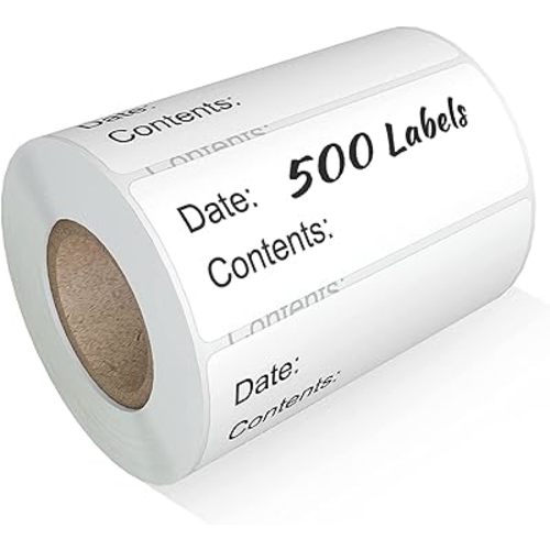 500pcs Food Labels,1 x 3 Inch Freezer Labels Removable for Food Containers, Mason Jar, Water/Oil/Tear Resistant,No Residue Food Storage Labels Perfect for Kitchen
