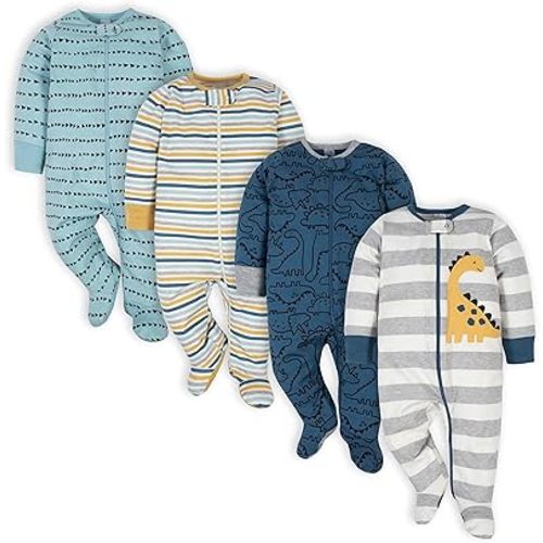 Gerber baby-boys 4 Pack Sleep 'N Play Footie