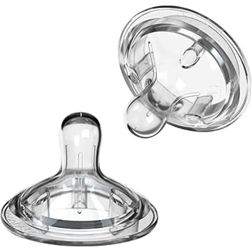 Nanobebe Nipples Baby Bottle Nipples, Silicone Nipple, Triple Vented, Ready to Use, 2-Pack, Y Cut