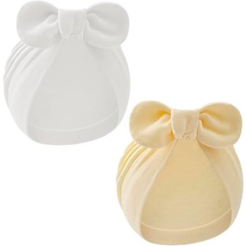 Century Star Newborn Hat for Baby Girls Infant Toddler Soft Hospital Hats Beanie Baby Turbans Head Wrap with Bow Cap
