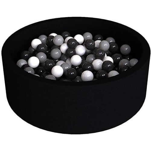 Wonder Space Deluxe Kids Round Ball Pit, Premium Handmade Kiddie Balls Pool, Soft Indoor Outdoor Nursery Baby Playpen, Ideal Gift Play Toy for Children Toddler Infant Boys and Girls (Black)