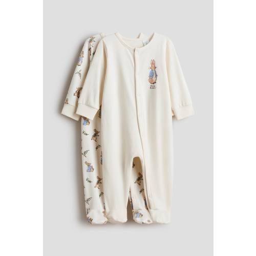 2-PACK PAJAMA JUMPSUITS WITH COVERED FEET