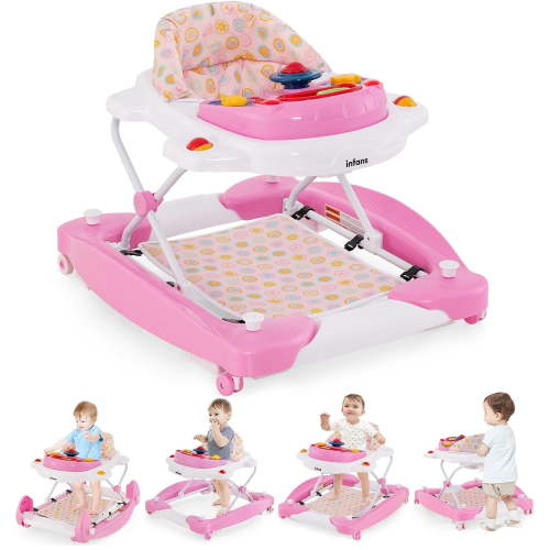 INFANS 6 in 1 Baby Walker: Chair, Bouncer, Jumper, Adjustable, Foldable Activity Center
