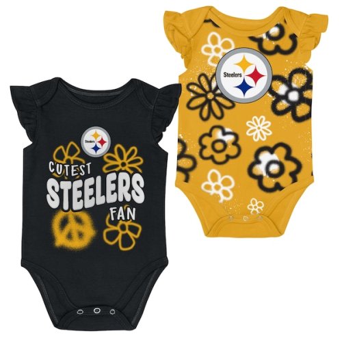 Pittsburgh Steelers Outerstuff Girls Newborn & Infant The Sunshine Two-Piece Bodysuit Set