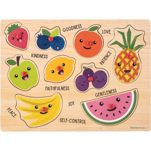 Fruit of the Spirit Wooden Peg Puzzle, 9 Pieces