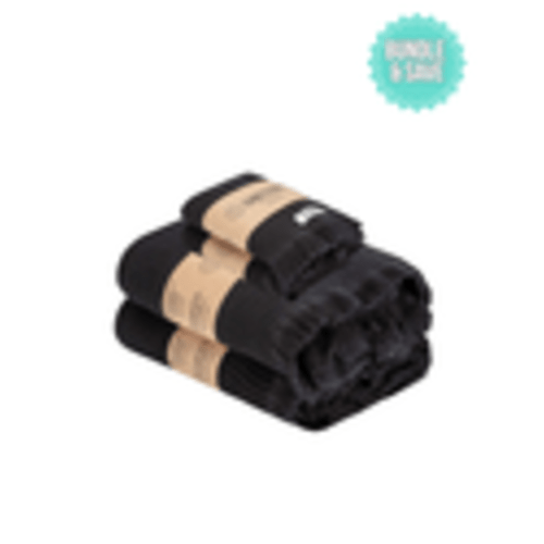 Micro Waffle XL Bath Bundle - Black | Sand Cloud