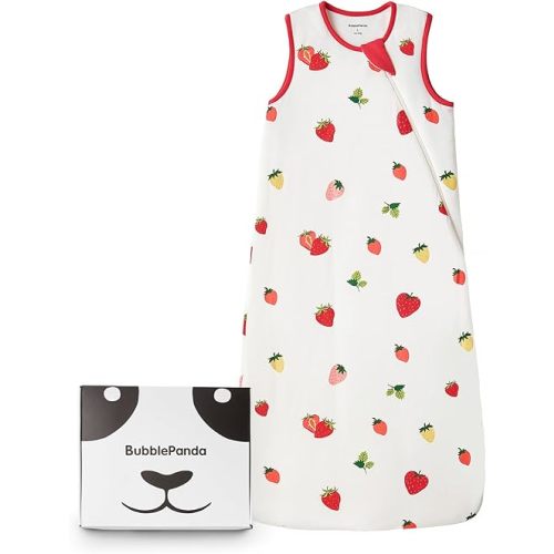 BubblePanda Rayon Made from Bamboo Sleep Sack 0-6 Months 0.5 Tog Soft Newborn Sleep Sack 3-6 Months for Infant Babies 2-Way Zipper Wearable Blanket Baby 0-3 Months