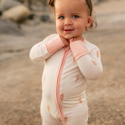 Infant Romper in Pink Ice Cream