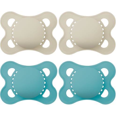 MAM Original Matte Baby Pacifier, Nipple Shape Helps Promote Healthy Oral Development, Sterilizer Case, Boy and Girl, 0-6 Months (2 Count) (Pack of 2)