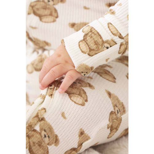 Beary Sweet Bamboo Waffle Convertible Zip Romper