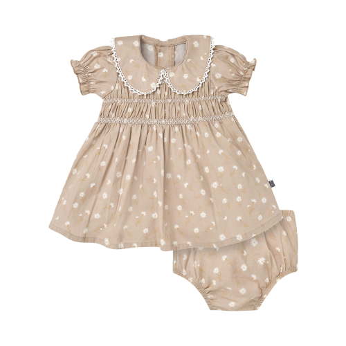 Modern Moments by Gerber Baby Girl Collared Dress and Diaper Cover, 2-Piece, 0/3 Months - 24 Months
