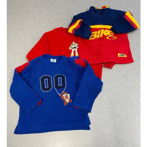 Vintage Lot Kids Long Sleeve Fleece Shirts—ft. Disney, Looney Tunes, & BIKE