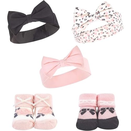 Hudson Baby baby-girls Headband and Socks Set