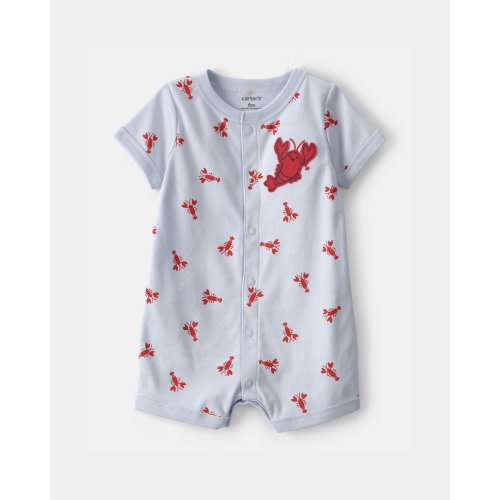 Baby Boy Lobster Short-Sleeve Romper - Grey | Carter's