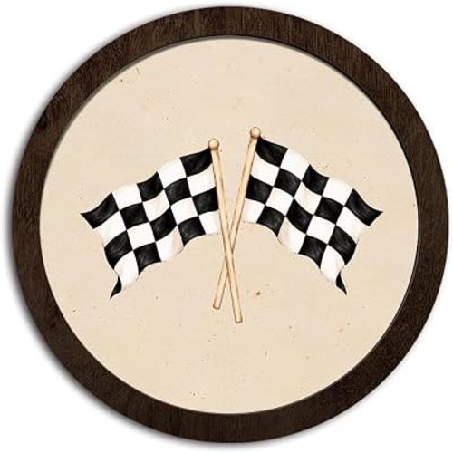 CFFJLHN Race Car Boy Nursery Kids Playroom Wall Art Decor Framed 10x10 Inch
