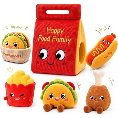 Baby Sensory Toys, Montessori Toys for 1 Year Old Plush Food Gifts