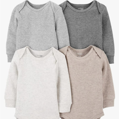 Simple Joys by Carter's Baby 4-pack Soft Thermal Long Sleeve Bodysuits