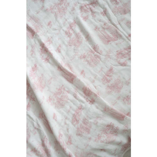 Spring Toile Pink Bamboo Baby Blanket | The Gilded Bird US