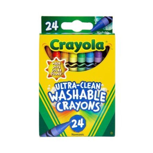 Crayola 24ct Ultra Clean Washable Crayons Kids School Supplies Art Classroom Must Haves for Teachers Coloring Gift Ages 3+