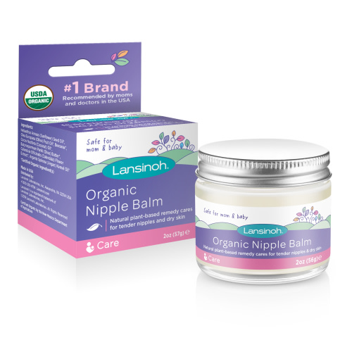 Lansinoh Organic Nipple Balm for Breastfeeding and Dry Skin, 2 Ounce Jar