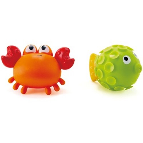 Hape: Rock Pool Squirters: Bath Toy Set - Crab & Pufferfish,18mo+