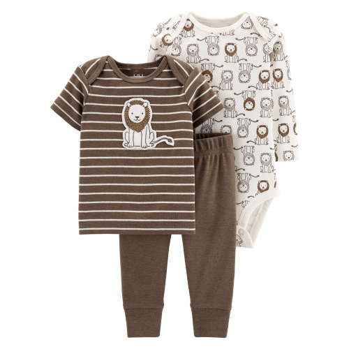 Carter's Child of Mine Baby Boy Outfit Long Sleeve Bodysuit, T-Shirt & Pants, 3-Piece Set