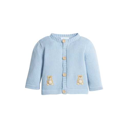 Crochet Cardigan - Blue Teddy Bear
